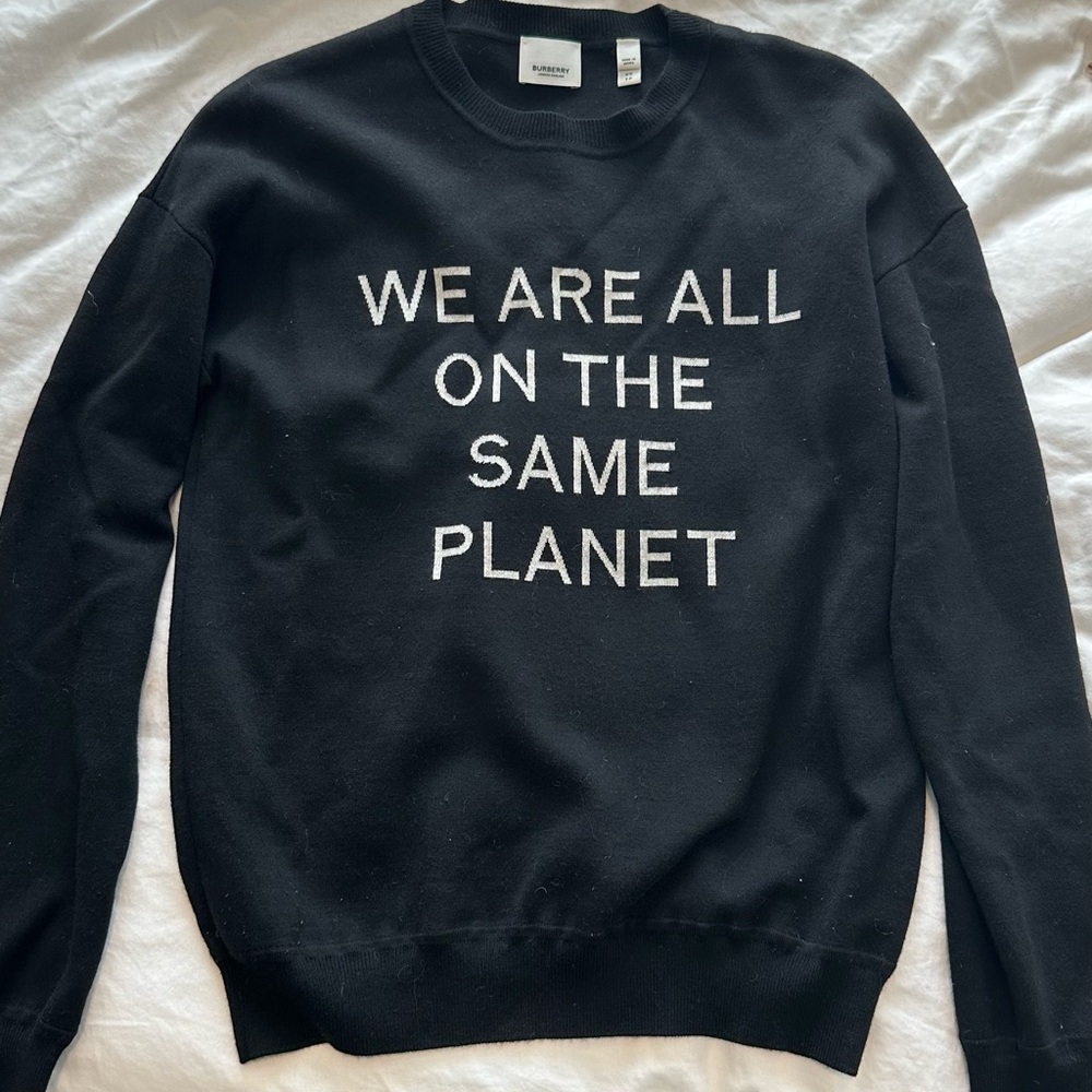 Burberry Black Sweater with White Text